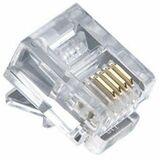 NSI Standard RJ11 Modular Plug, 6P4C, Round Stranded Cable - 500pcs in Bulk Bag