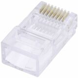 ENET Standard RJ45 CAT5E Modular Plug, 8P8C, Round Solid Cable - 100pcs in Jar