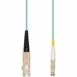 AddOn 0.5m SC to LC Aqua OM4 Simplex OFNP (Plenum-Rated) Fiber Patch Cable