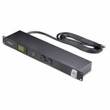 StarTech.com 12-Outlet Horizontal Rack Mount Metered PDU, 1U Server Power Strip w/Surge Protector, 125V/15A, 8ft (2.4m) Power Cord, TAA