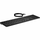 HP Wired Desktop 320K Keyboard (9SR37UT) - Cable Connectivity - USB Interface - Windows 11, Windows 10 (32-bit), Windows 10 x64 - French (Canada) - Notebook - PC