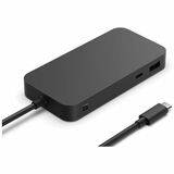 Microsoft Surface USB4 Dock for Business - for Notebook, Monitor - Charging Capability - 100 W - USB4 - 2 Displays Supported - 4K @ 60Hz, 8K @ 30Hz, 4K - 3840 x 2160, 7680 x 4320 - 4 x USB Ports - 1 x USB Type-A Ports - USB Type-A - 3 x USB Type-C Ports - USB Type-C - 1 x RJ-45 Ports - Network (RJ-45) - 1 x HDMI Ports - HDMI - Black - Wired - Gigabit Ethernet - 65W - Desktop