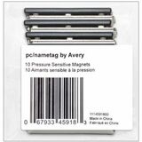 Avery� Pressure Sensitive Magnets - x 0.50" (12.70 mm) Diameter - Silver - Magnet - 10 / Pack