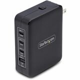 StarTech.com 140W USB-C Wall Charger, 3x USB-C/1x USB-A, PD 3.1 Portable GaN Power Adapter for MacBook Pro/Max/Dell XPS/Inspiron/Precision - USB-C 140W Wall Charger - 3x USB-C, 1X-USB-A - Power Delivery (PD) 3.1 - Runs cool at full-load - Foldable Plug - Portable GaN charging - Ideal for MacBook Pro/Max/Dell XPS/Precision/Inspiron/iPad Pro/Samsung Smartphones/iPad Pro/Smart Watches