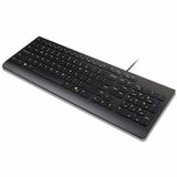 Lenovo Essential Wired Keyboard Black US English - Cable Connectivity - USB Type A Interface - CoPilot Hot Key(s) - Windows 10, Windows 11 - English (US) - PC - Plunger Keyswitch - Black