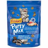 Purina Friskies Party Mix Ocean Crunch Cat Treats - Cat treats with real ocean whitefish and flavours of shrimp, crab and tuna, 170g, Case of 6