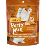 Purina Friskies Party Mix Original Crunch Cat Treats - Cat treats with real chicken and flavours of liver and turkey, 170g, Case of 6