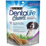 Purina DentaLife Chews Medium Breed Dog Chews - Daily oral care dog chews, 10 Chews per bag, 248g bags, Case of 50