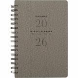 At-A-Glance 2026 Signature Weekly/Monthly Planner - 8-1/2" H x 5-3/8" W - Grey - Bilingual