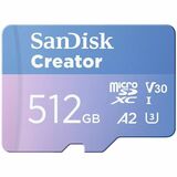SanDisk Creator SDSQXAV-512G-GN6MS 512 GB Class 10/UHS-I (U3) V30 microSDXC - 1 - 190 MB/s Read - 130 MB/s Write