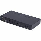 StarTech.com 8-Port DisplayPort KVM Switch with 1U Rack Mount Kit, 4K 60Hz DP 1.2, Push-Button & Hotkey Switching, TAA Compliant - TAA-Compliant KVM switches between eight DisplayPort-enabled computers to share a keyboard, mouse, audio, 4-port usb 2.0 hub, and 4K 60Hz DisplayPort monitor; Works with any OS including Windows/macOS/Linux; Includes 1U rackmount brackets