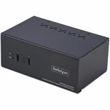 StarTech.com 2-Port Dual-Monitor DisplayPort and HDMI KVM Switch, 4K 60Hz, 2-Port USB 5Gbps Hub, 2x USB HID Ports, Hotkeys, TAA Compliant - TAA-Compliant HDMI+DP KVM switch enables a mixed-display setup without adapters; Share a keyboard, mouse, audio device, and dual monitors between two computers; BIOS/UEFI control; Works with any OS and hardware platform; Push-button/hotkey switching