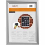 Deflecto Wall Mount Snap Frames - 9.75" (247.65 mm) x 12.25" (311.15 mm) Frame Size - Holds 8.50" (215.90 mm) x 11" (279.40 mm) Insert - Wall Mountable - Vertical, Horizontal - Front Loading, Anti-glare, Durable - Aluminum, Plastic - Silver - 1 / Each