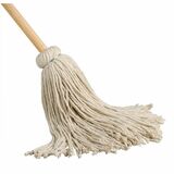 M2 Professional 12 oz Cotton Yacht Mop w 54" Handle - Cotton Yarn Head - 48" (1219.20 mm) Length Wood Handle - Cut Ends, Durable, Absorbent, Comfortable Grip - 1 / Each