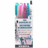 Zebra Pen/Highlighter Set - Pink, Turquoise, Black Ink - 5 / Pack