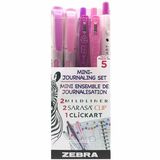 Zebra Pen/Highlighter Set - Pink, Purple, Magenta Ink - 5 / Pack
