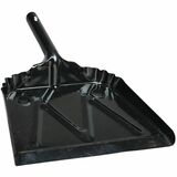 M2 Professional DP-H716 16" Metal Dustpan - 16" (406.40 mm) Wide - Metal, Steel - Black - 1 Each