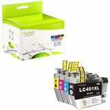 fuzion - Ensemble de cartouches à jet d'encre compatibles - Alternative pour Brother LC401XL - C/N/M/J