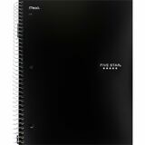 Five Star 1 Subject 11" 100ct Black Notebook - 1 Subject(s) - 100 Sheets - Spiral Bound - Ruled Margin - Letter - 8 1/2" (215.90 mm) x 11" (279.40 mm) Sheet Size - 11" (279.40 mm) Height x 9.50" (241.30 mm) Width x 0.75" (19.05 mm) Depth - Coated Poly Cov