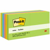Post-it® Notes - Floral Fantasy Color Collection - 1400 - 3" x 3" - Square - 100 Sheets per Pad - Unruled - Limeade, Citron, Iris Infusion, Positively Pink, Blue Paradise - Paper - Self-adhesive, Repositionable - 14 / Pack