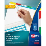 Avery® Index Maker Index Divider - 5 x Divider(s) - 5 - 5 Tab(s)/Set - 8.50" Divider Width x 11" Divider Length - 3 Hole Punched - White Paper Divider - Multicolor Paper Tab(s) - 5 / Set