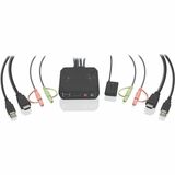 IOGEAR 2-Port 4K KVM Switch with HDMI, USB and Audio Connections - 2 Computer(s) - 4096 x 2160 - 4 x USB - USB 2.0 - 2 x HDMI