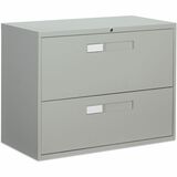 Global 9300 Series 36"W 2 Drawer Lateral File (9336-2F1H) - 36" (914.40 mm) Width x 18" (457.20 mm) Depth x 27.1" (688.34 mm) Height - 2 x Drawer(s) - Letter, A4, Legal - Lateral - Removable Lock, Interlocking, Anti-tip Locking, Ball-bearing Suspension, Leveling Glide, Welded, Recessed - Nevada - Metal