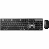 Adesso EasyTouch WKB-7300 Keyboard & Mouse - USB Type C Scissors Wireless RF 2.40 GHz Keyboard - French - Black - USB Type C Wireless RF Mouse - Optical - 1200 dpi - Black - CoPilot, Windows Key, My Computer, Back, Forward, Search, Email, Play/Pause, Stop