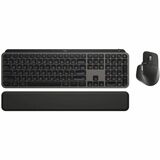 Logitech MX Keys Combo for Business Keyboard & Mouse - USB Type A Wireless Bluetooth/RF 5.0 2.40 GHz Keyboard - English - Graphite - USB Type A Wireless Bluetooth/RF Mouse - Darkfield - 8000 dpi - 7 Button - Scroll Wheel, Thumb Wheel - Graphite - On/Off S