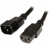 StarTech.com Power Extension Cord - For Monitor, Printer, Computer, Power Supply, Workstation, PC, Desktop Computer, Server, PDU, UPS, Switch, ... - 18 Gauge - 250 V / 10 A, 125 V AC - Black - 1 ft (0.30 m) Cord Length - IEC 60320 C14 / IEC 60320 C13 - 1 Each