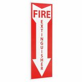 WASIP Fire Extinguisher Sticker, 4" x 12" - Rectangular Shape - Red, White Print/Message Color - Self-adhesive - Sign - Vinyl
