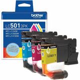 Brother LC501 3PK Original Standard Yield Inkjet Ink Cartridge - Cyan, Magenta, Yellow - 3 Pack