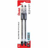 Pentel R.S.V.P. Ballpoint Pen, (0.7mm), Black Ink, 2PC Pack