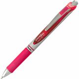 Pentel EnerGel Retractable Gel Roller, (0.7mm) Metal Tip, Pink Ink