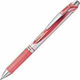 Pentel EnerGel Retractable Gel Roller, (0.7mm) Metal Tip, Coral Pink Ink