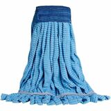 M2 Professional Microfiber Tube Mop - Large - Blue - Large - Looped Ends, Tangle Resistant, Wide Headband - MicroFiber - Blue - 1 Each