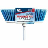 M2 Professional Pluto Large Magnetic Broom - Blue - Synthetic Fiber Bristle - 48" (1219.20 mm) Handle Length - White Metal Handle - Blue 
