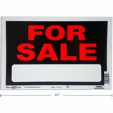 Hillman For Sale Sign - English - Print/Message "For Sale" - 12" (304.80 mm) Width x 8" (203.20 mm) Height - Weather Resistant - Signage - 1 Each