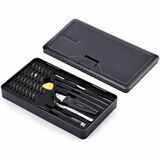 StarTech.com 40-Piece Computer Repair Toolkit for Laptop/PC/Electronics/Phone, 30-Bit Precision Screwdriver Set, Magnetic Tray/Pry Tools - Toolkit for laptop/desktop computer/electronics repair; Specialized tools for bench or field use - Includes 30 magnetic bits/triangle paddles/spudgers/metal pry tool/tweezers; Aluminun screwdriver - Removable lid with organizing tray and magnetic pad
