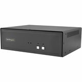 StarTech.com Secure 2-Port KVM Switch, DisplayPort, 4K 30Hz, NIAP 4.0, CAC, Made in the USA - Securely control two DisplayPort desktops or servers from one mouse, keyboard, and a 4K 30Hz monitor; NIAP 4.0 Certified prevents data leaks, isolates systems, and has no internal memory; CAC port; Anti-tamper switches; Built in the USA