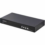 StarTech.com Secure 4-Port KVM Switch, DisplayPort, 4K 30Hz, NIAP 4.0, Metal Housing, CAC, Made in the USA - Securely control four DisplayPort computers from one mouse, keyboard, and a 4K 30Hz monitor; NIAP 4.0 Certified prevents data leaks, isolates systems, and has no internal memory; Metal housing; CAC port; Anti-tamper switches; Built in the USA