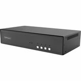 StarTech.com Secure 4-Port Dual-Monitor KVM Switch, DisplayPort, 4K 30Hz, NIAP 4.0, CAC, Made in the USA - Securely control four DisplayPort desktops or servers from one mouse, keyboard, and two 4K 30Hz monitors; NIAP 4.0 Certified prevents data leaks, isolates systems, and has no internal memory; CAC port; Anti-tamper switches; Built in the USA