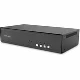 StarTech.com Secure 4-Port Dual-Monitor KVM Switch, DVI, NIAP 4.0, Metal Housing, CAC Port, Made in the USA - Securely control four DVI desktops or servers from one mouse, keyboard, and two 25600x1600 60Hz monitors; NIAP 4.0 Certified prevents data leaks, isolates systems, and has no internal memory; CAC port; Anti-tamper switches; Built in the USA