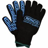 RONCO Iceberg Acrylic Gloves - X-Large - Cold Temperature Protection - X-Large Size - Herringbone Style - Acrylic - Black, Blue - Dual Layer, Insulated, Durable, Comfortable, Soft - For Cold, Maintenance, Construction, Refrigeration, Food - 6 / Pack