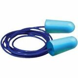 RONCO Hush Earplugs - Recommended for: Assembly, Finished Goods, Construction, Janitorial, Sanitation, Warehouse, Inventory, Automotive, Fishery, Aquaculture, Petrochemical, ... - One Size - 32 - Ear Protection - Polyurethane Foam - Sky - Corded, Metal Detectable, Comfortable, Soft, Tapered, Disposable - 10 / Box