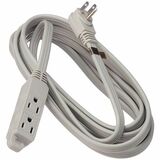 Woods Power Extension Cord - 125 V AC - Off White - 14 ft (4.27 m) Cord Length - 3-Prong / Right-angle Plug - Indoor - 1 Each