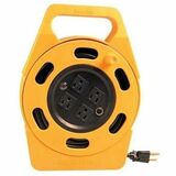 Woods Power Cord Caddy - 4 - 25 ft (7.62 m) Cord - 10 A Current - Yellow, Black