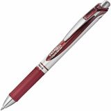 Pentel EnerGel Gel Pen - 0.7 mm (0.03") Pen Point - Refillable - Retractable - Burgundy Ink - Liquid Gel Ink - Stainless Steel Barrel - Writing