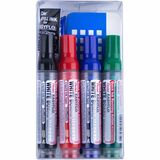 Pentel Easyflo White Board Marker with Board Eraser Set - Chisel Point (1.3/5.2mm)