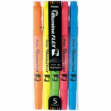 Pentel FITLINE Highlighter - Orange, Yellow, Light Green, Pink, Sky Blue Ink - 5 Pack
